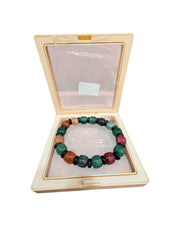 Multicolored Crackle Beaded Bracelet – Handcrafted Elegance