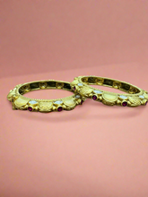 Antique Gold-Plated Bangles with Ruby Accents