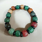 Multicolored Crackle Beaded Bracelet – Handcrafted Elegance