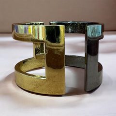 Stylish Dual-Tone Cuff Bracelet