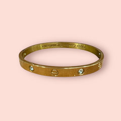 Elegant Gold-Tone Studded Bangle