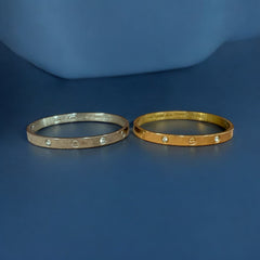 Elegant Gold-Tone Studded Bangle
