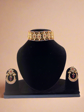 Elegant Gold-Plated Choker Necklace with Matching Earrings