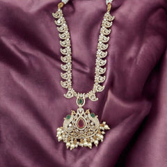 Luxurious Necklace Set with Ruby, Emerald, and Pearl Accents