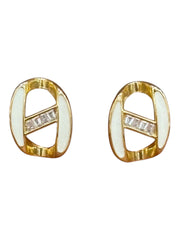 Chic Dual-Tone Stud Earrings