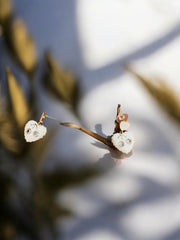 Charming White Enamel Heart Earrings – Trendy & Elegant
