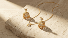 Celestial Swirl Dual-Tone CZ Jhumka Earrings
