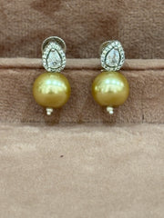 Elegant Pearl Necklace Set with Diamond Accents - Available in different colours