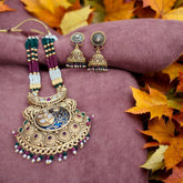 Traditional Peacock Motif Necklace and Earrings set