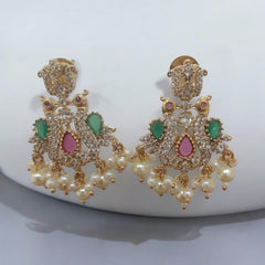 Luxurious Necklace Set with Ruby, Emerald, and Pearl Accents