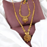 Traditional Gold-Plated Long Necklace and Choker Set