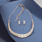 Elegant Gold-Plated Necklace and Earring Set