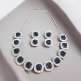 Luxurious Sapphire-Inspired Necklace & Earring Set
