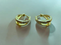 Golden Pearl-Studded Hoop Earrings