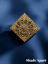 Antique-Inspired Square Statement Ring with Intricate Detailing