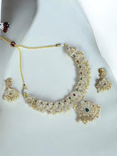 Elegant Gold-Plated Necklace Set with Intricate Design