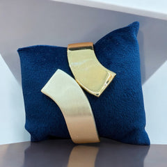 Elegant Two-Tone Cuff Bracelet - Gold & Silver Finish