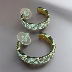Elegant Gold Textured Hoop Earrings