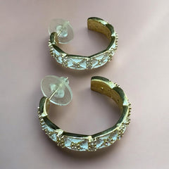Elegant Gold Textured Hoop Earrings