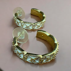 Elegant Gold Textured Hoop Earrings