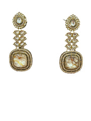 Royal Gold & Stone Statement Earrings