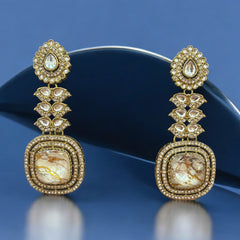Royal Gold & Stone Statement Earrings