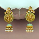 Ethnic Kundan & Pearl Jhumka Earrings