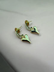 Elegant gold-toned heart-shaped earrings