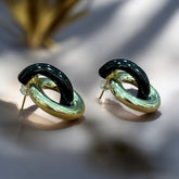 Elegant Dual-Tone Linked Hoop Earrings