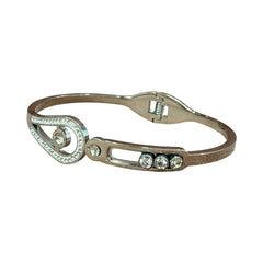 Stylish Silver-Toned Bracelet with Sparkling Stone Accents