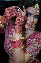 Royal Ruby Kundan Set with Matching Earrings and Maang Teeka