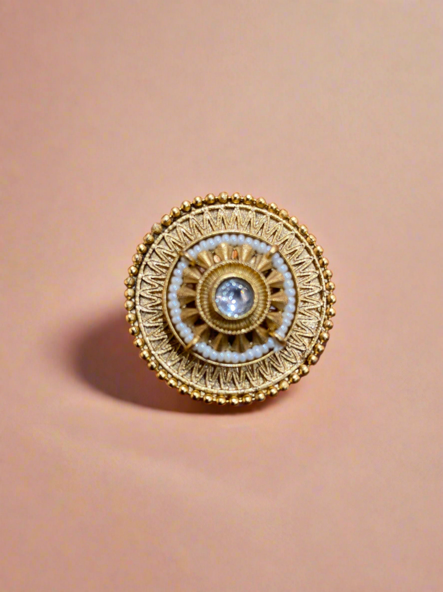 Timeless Gold colour Plated Statement Ring