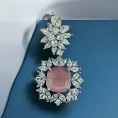 Elegant Stone and Diamond Cluster Earrings