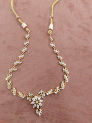 Elegant Gold-Plated Necklace with Cubic Zirconia Accents
