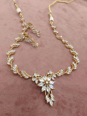 Elegant Gold-Plated Necklace with Cubic Zirconia Accents