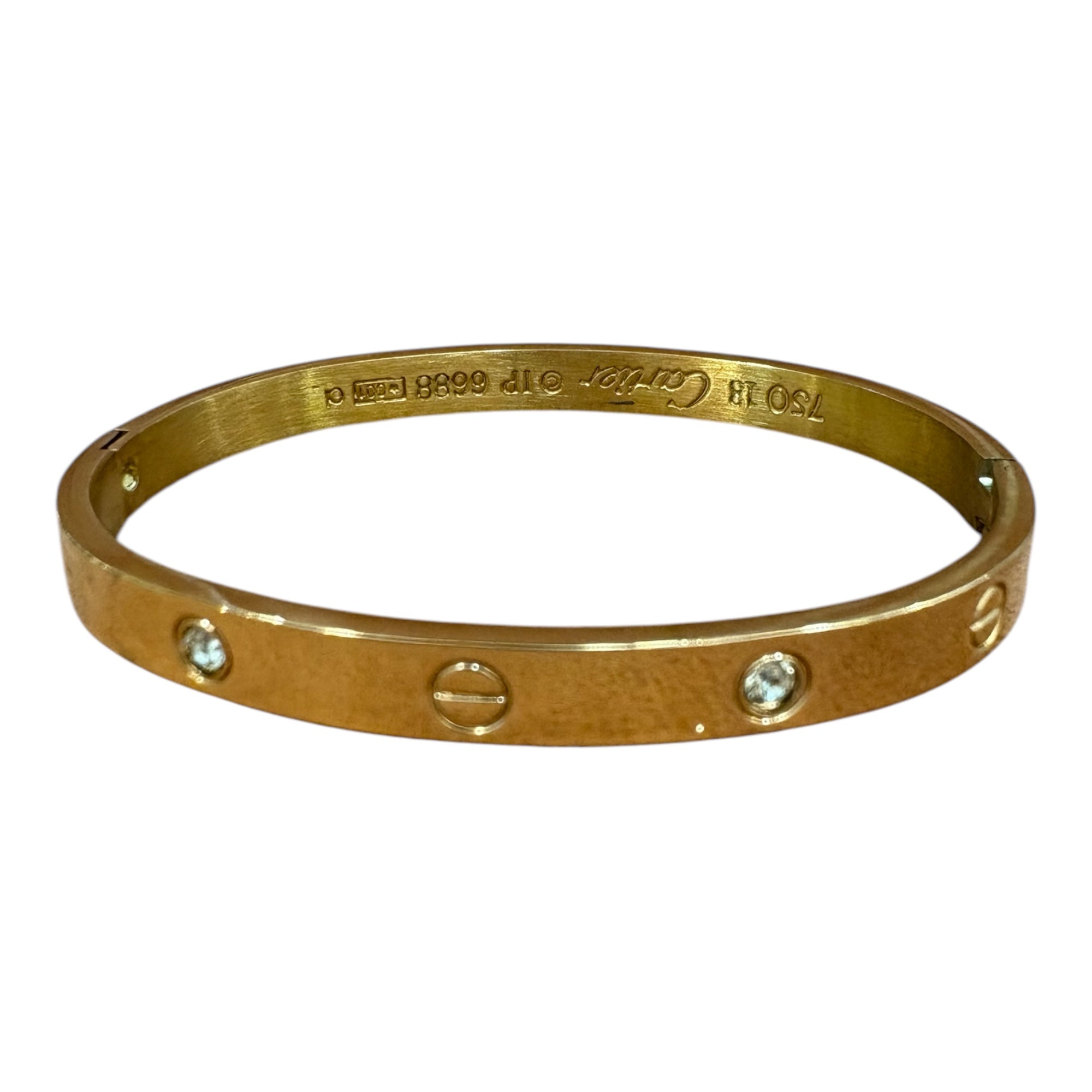 Elegant Gold-Tone Studded Bangle