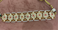 Elegant Gold-Plated Choker Necklace with Matching Earrings