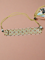 Elegant Gold-Plated Choker Necklace with Matching Earrings