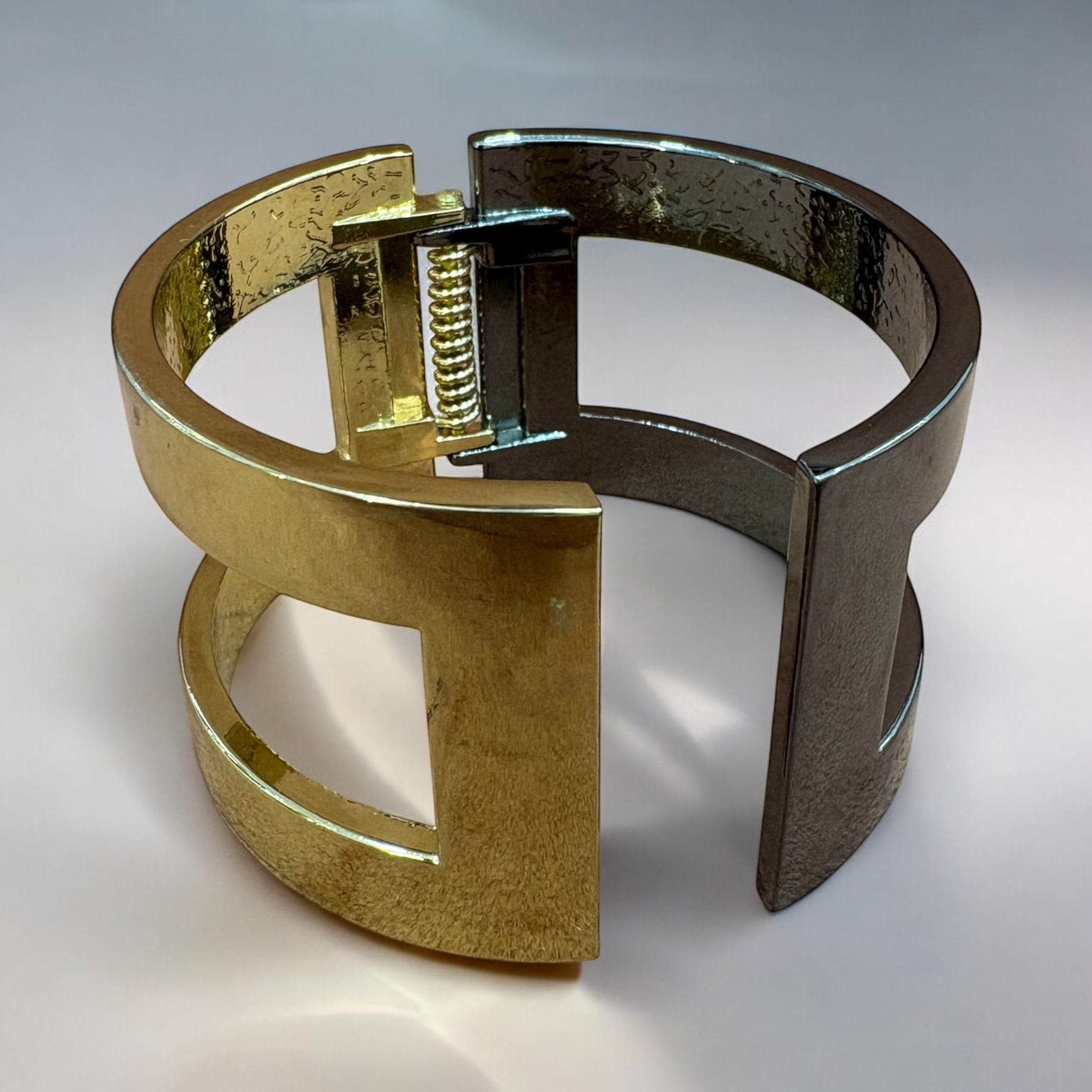 Stylish Dual-Tone Cuff Bracelet