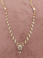Elegant Gold-Plated Necklace with Cubic Zirconia Accents