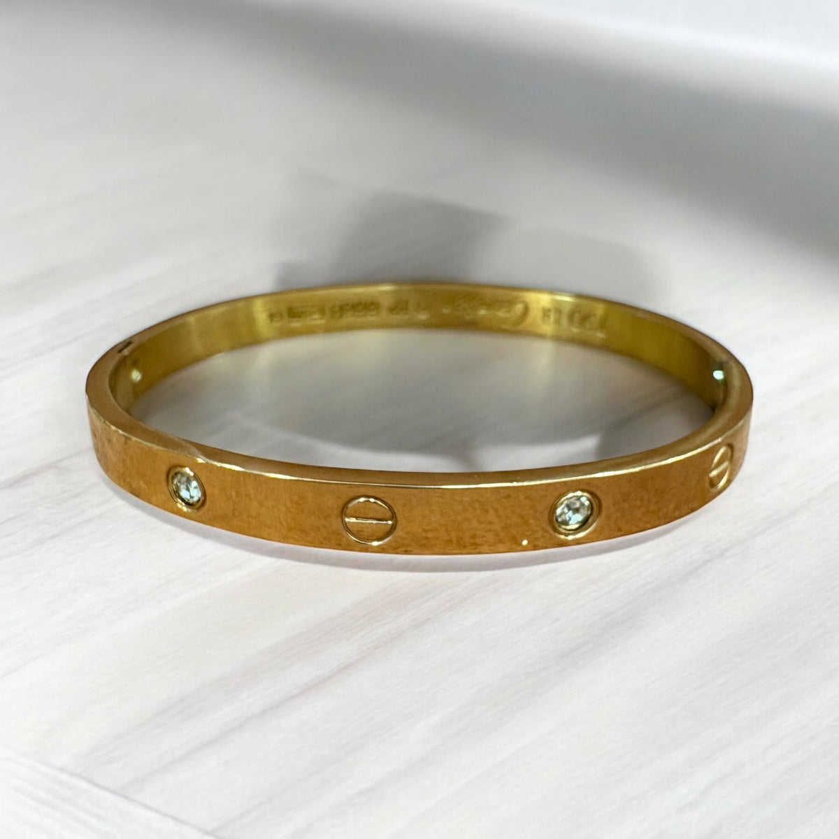 Elegant Gold-Tone Studded Bangle
