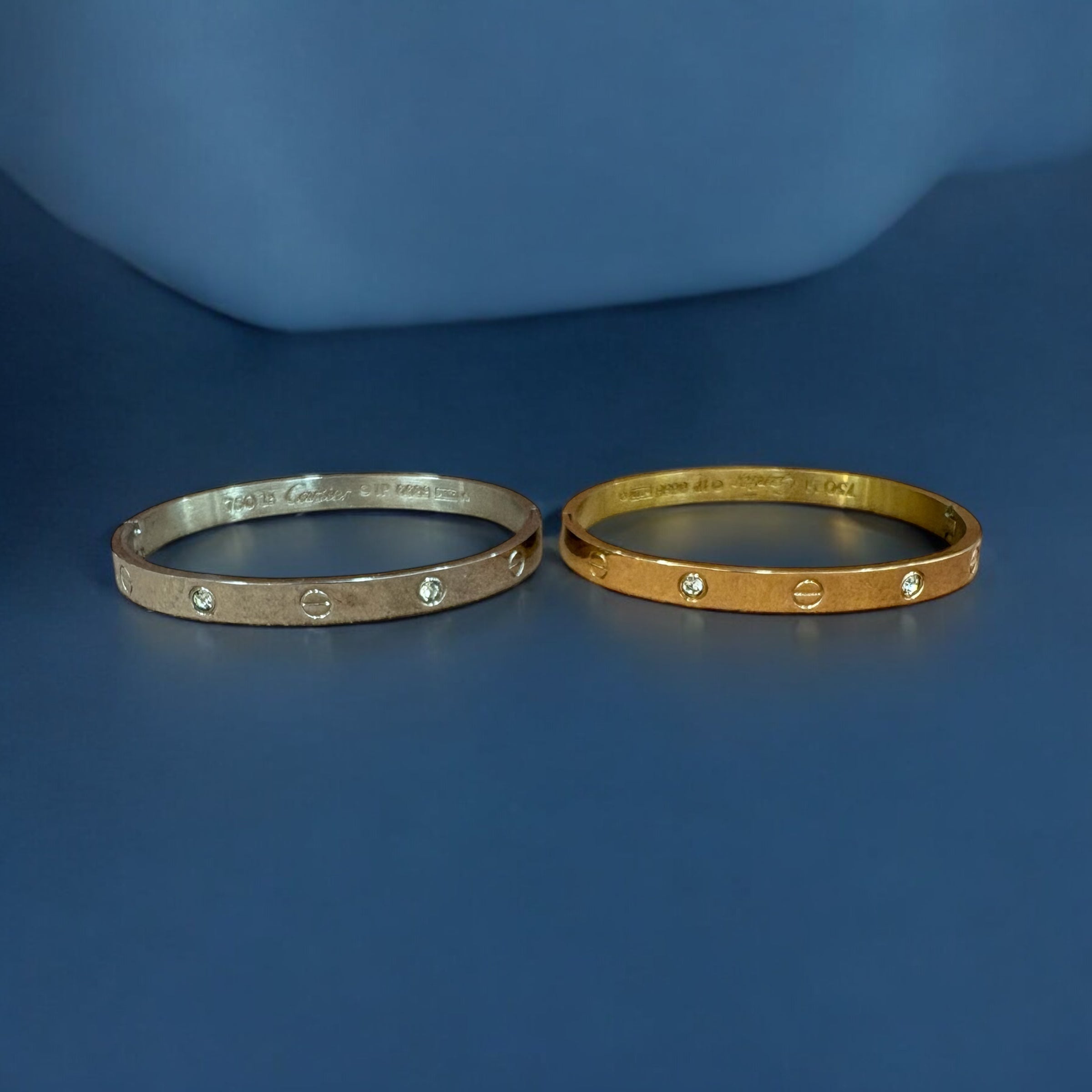Elegant Gold-Tone Studded Bangle