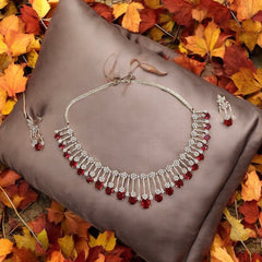 Ruby Radiance Necklace & Earring Set