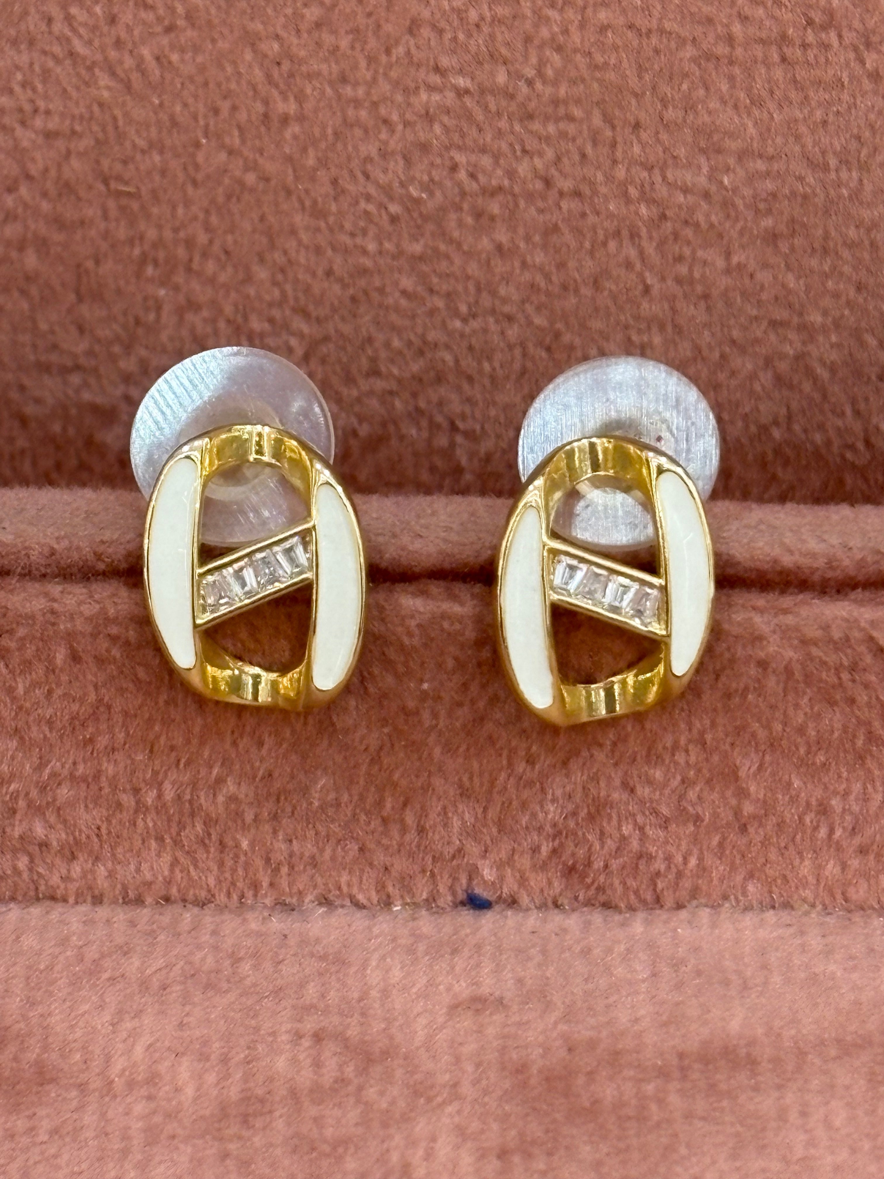 Chic Dual-Tone Stud Earrings