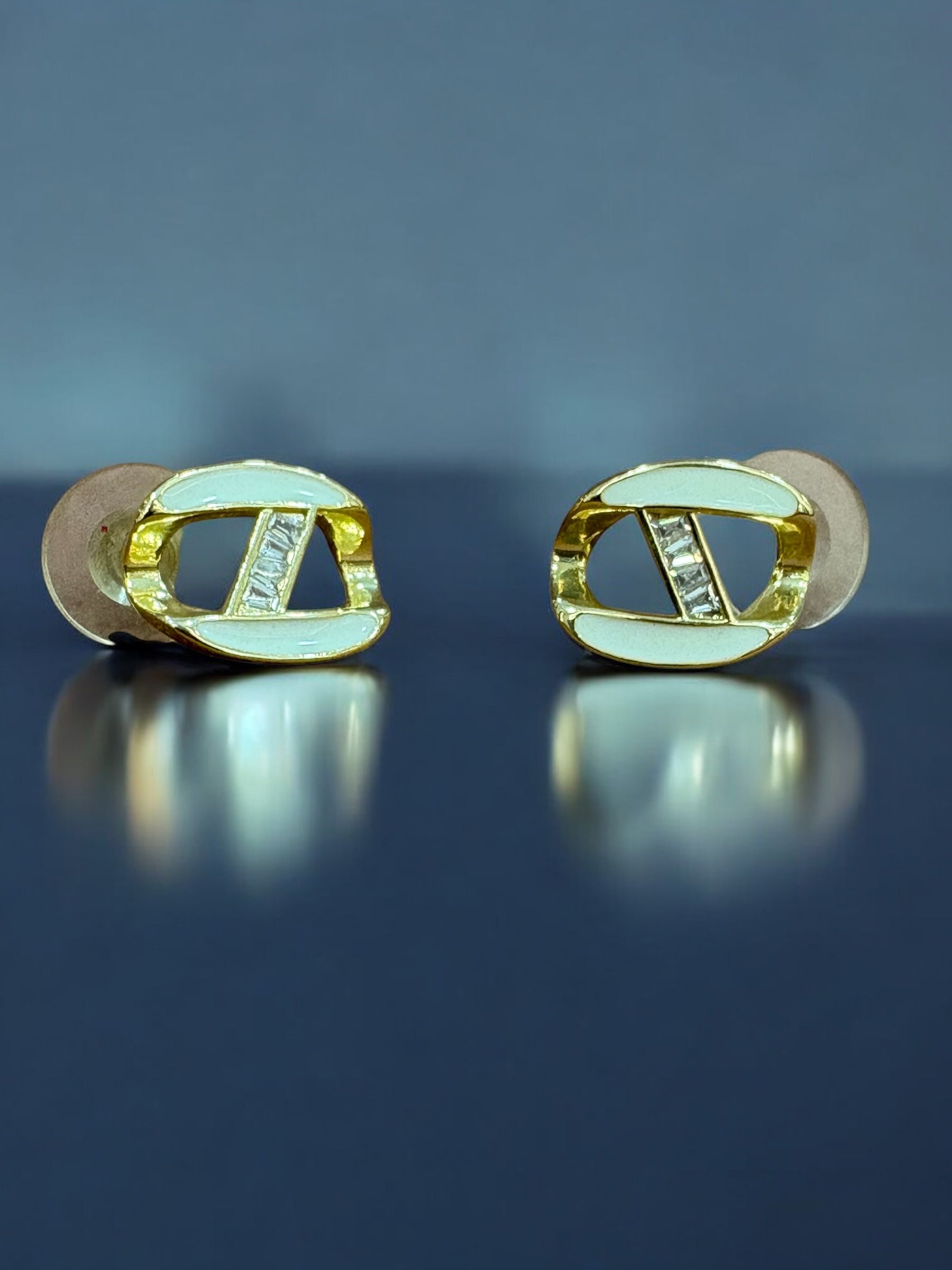 Chic Dual-Tone Stud Earrings