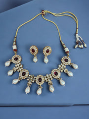 Elegant Kundan and Pearl Necklace Set
