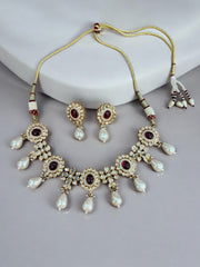 Elegant Kundan and Pearl Necklace Set