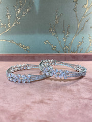 Elegant Floral Diamond Bangles