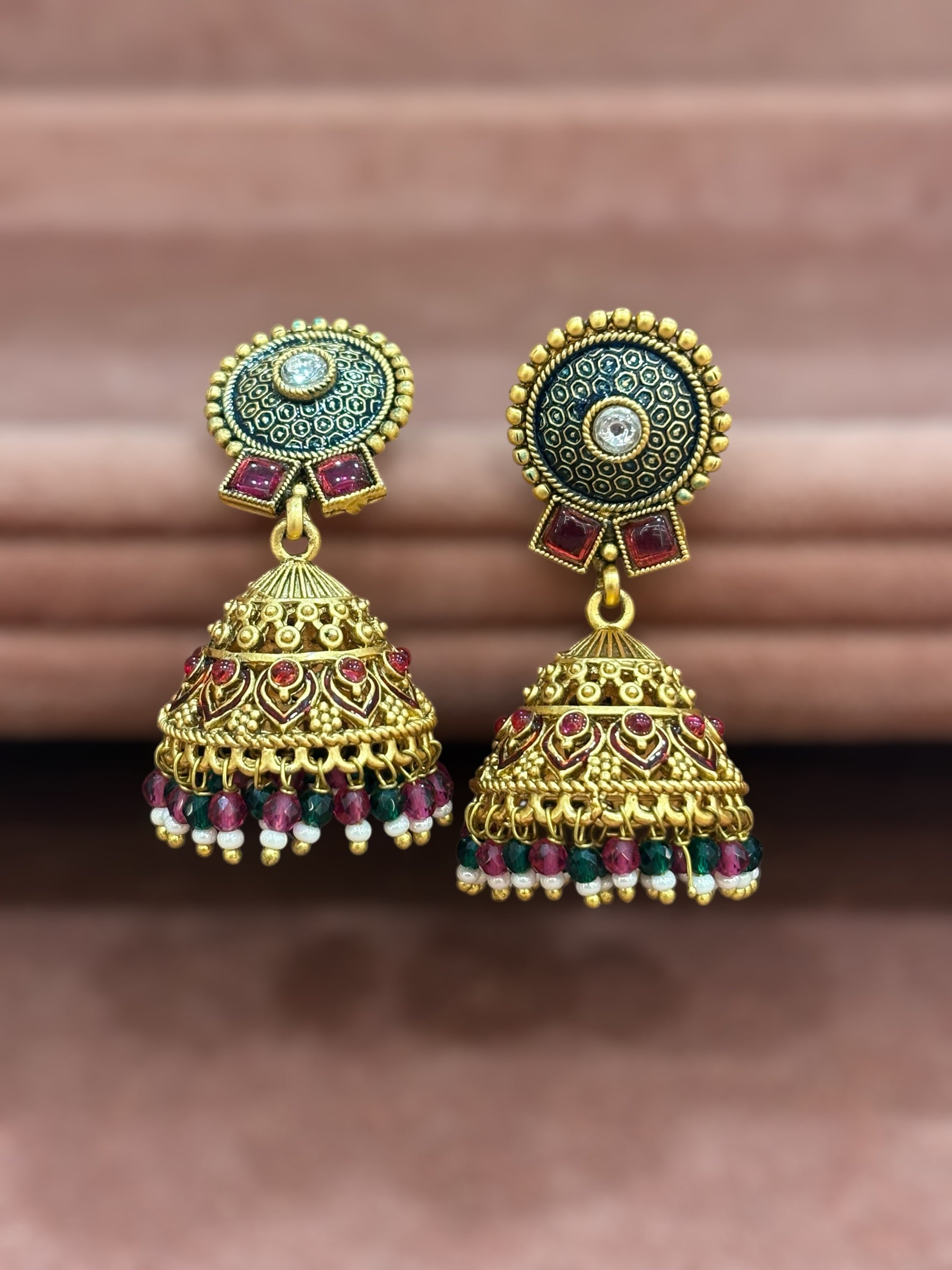 Traditional Peacock Motif Necklace and Earrings set