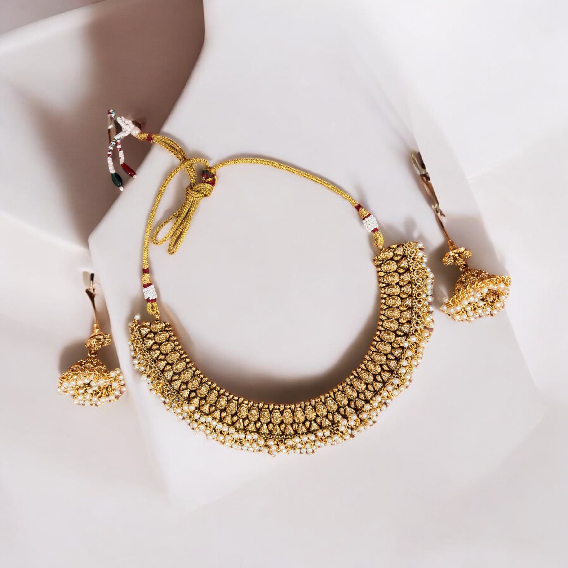 Gold plated Necklace with earrings